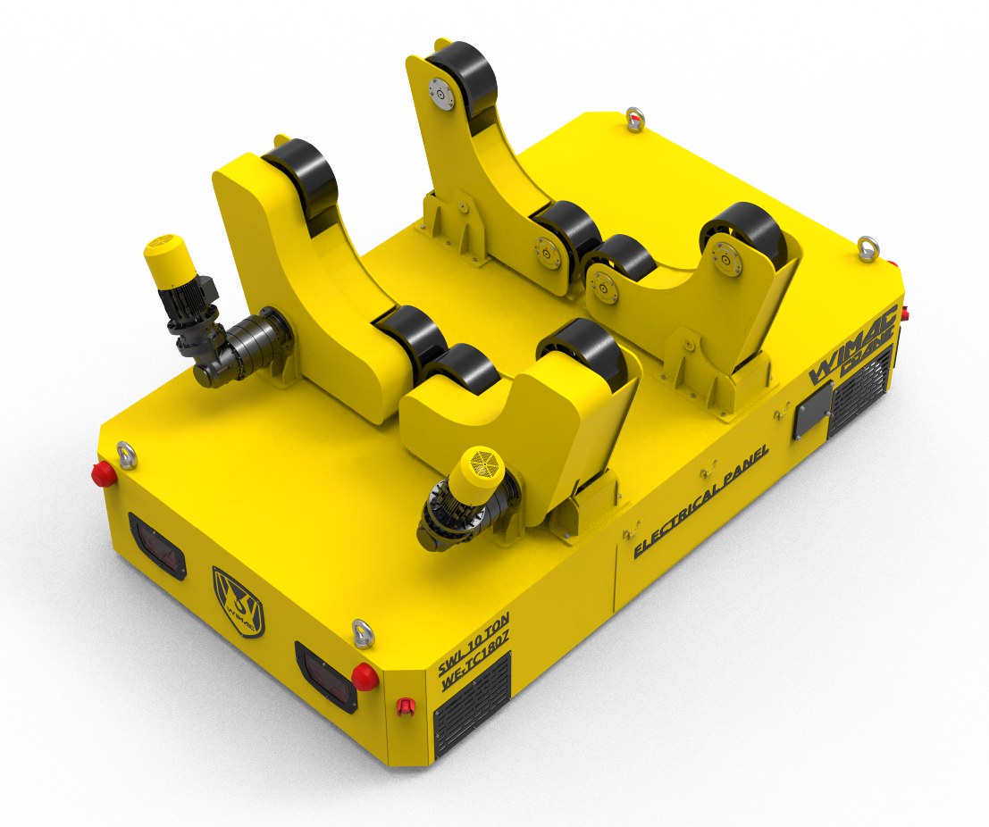 Chariot de transfert Wimac avec supports rotatifs sur mesure
